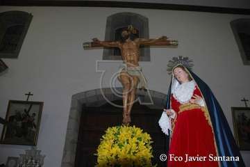 Los 8 pasos de la procesión del Viernes Santo, a punto en la Basílica de Telde (Foto TA)